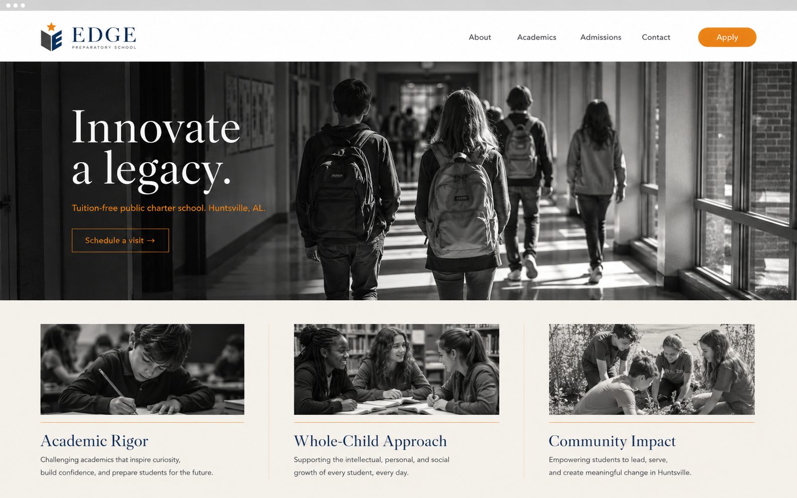 Edge Preparatory website, Innovate a legacy