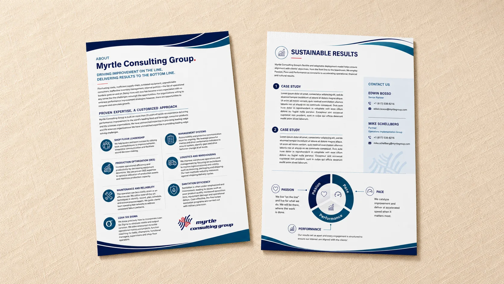 Myrtle Consulting capabilities collateral spread