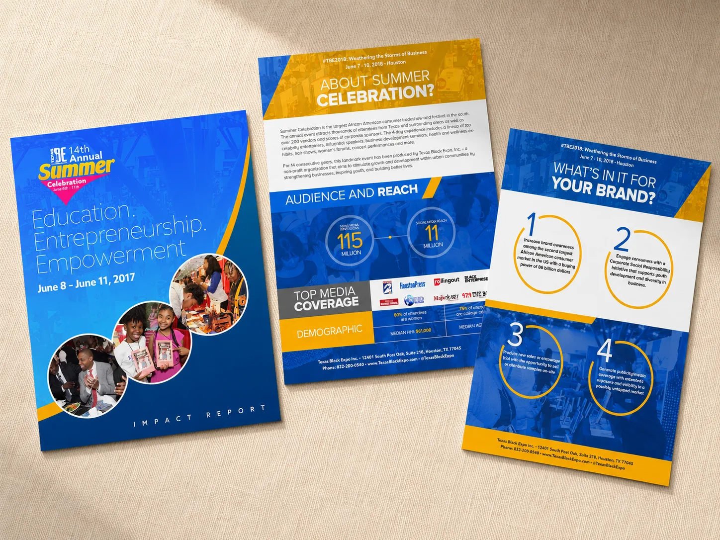 Texas Black Expo, impact report and sponsorship materials mockup